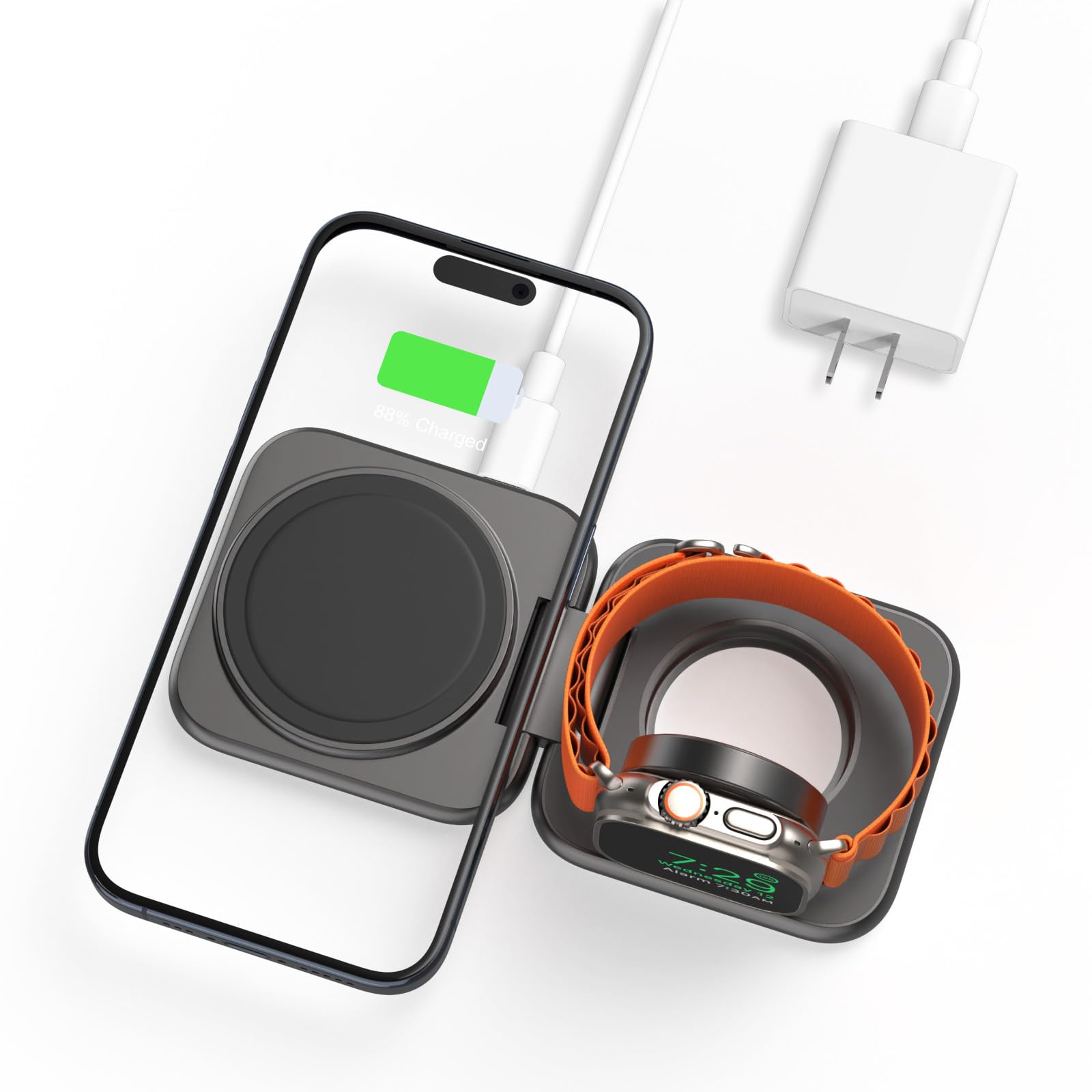 Amazon.com: 2 in 1 Foldable Mini Travel Wireless Charger Stand for